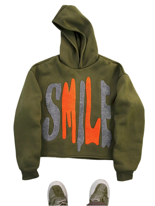 Men's Street INS SMILE Fun Font Oversized Colorful Pullover